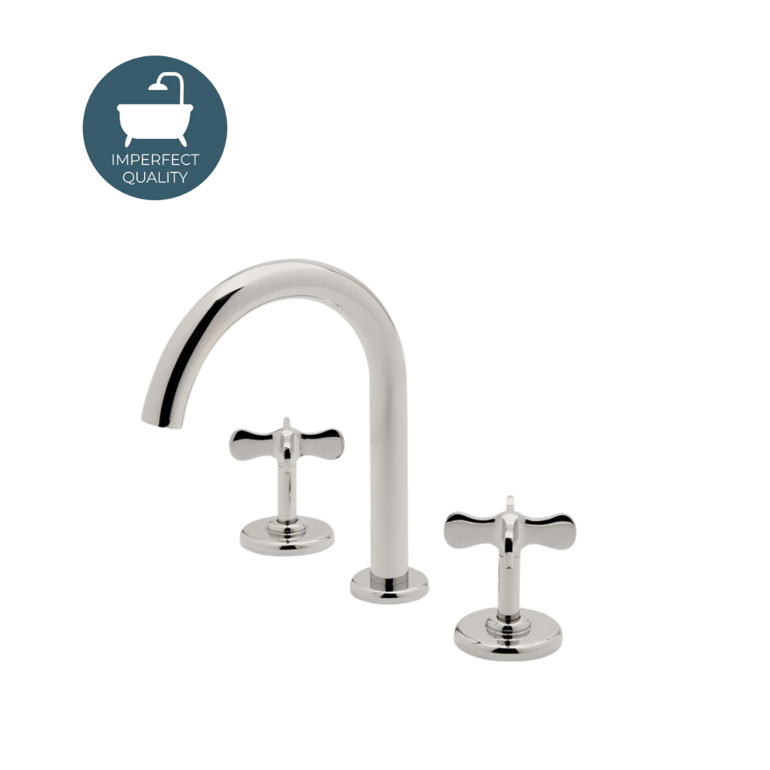 Waterworks Ludlow Volta Gooseneck Lavatory Faucet with Cross Handles i