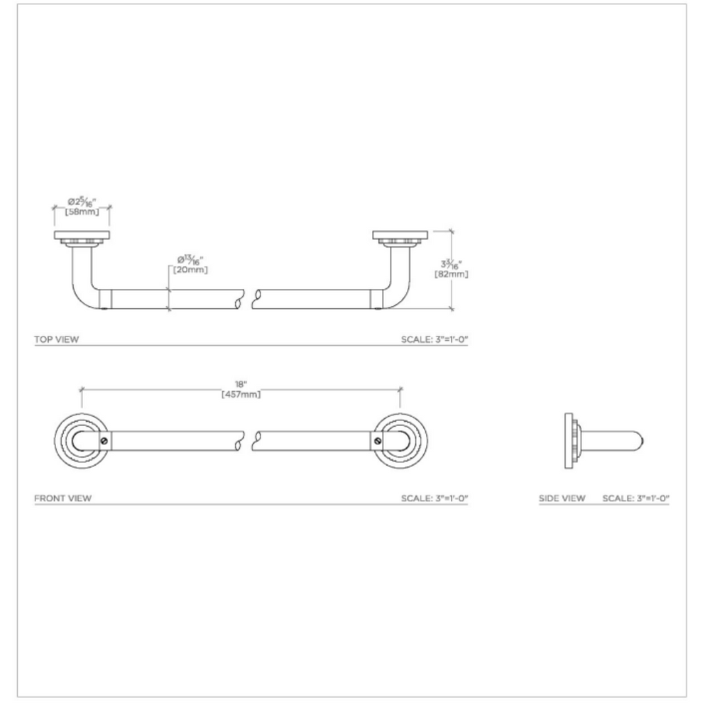 Waterworks Henry 18" Single Towel Bar in Nickel