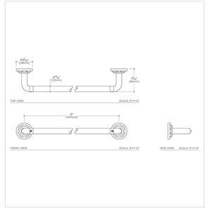 Waterworks Henry 18" Single Towel Bar in Nickel