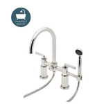 Waterworks Henry Exposed Deck Mounted Tub Filler With Handshower and Lever Handles in Nickel