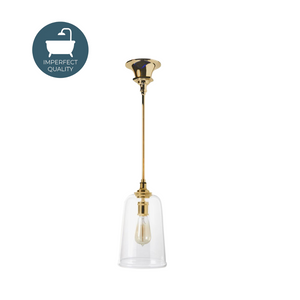 Waterworks Henry Ceiling Mounted Pendant with Glass Shade in Matte Brass