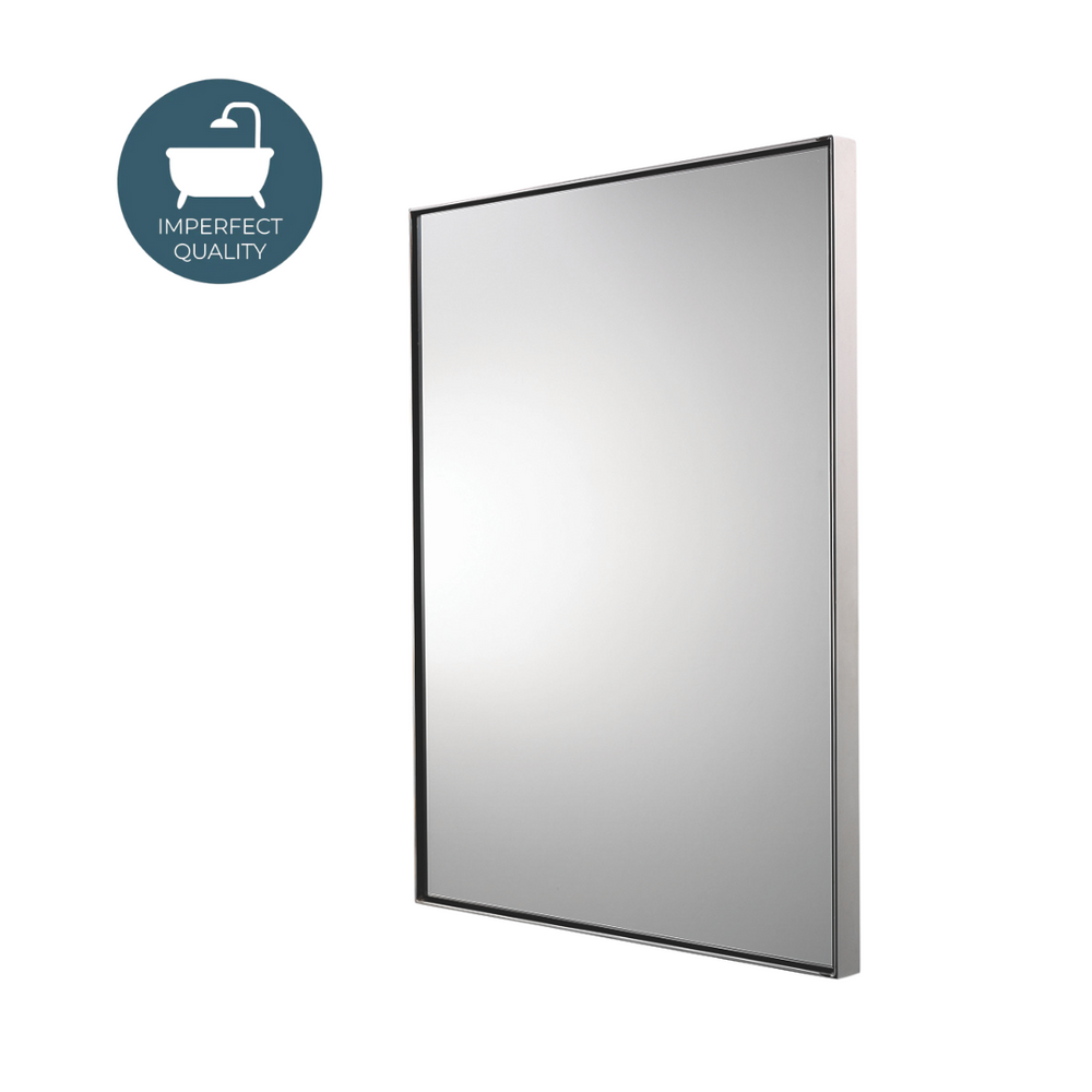 Waterworks Opus Metal Rectangular Wall Mounted Stationary Mirror in Chrome