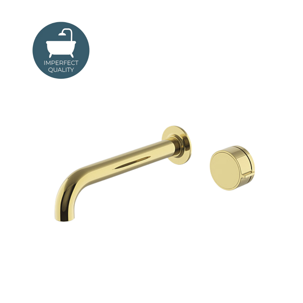 Waterworks Bond Solo Series Wall Mounted Lavatory Faucet with Single Knob Handle in Brass