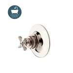 Waterworks Henry Thermostatic Control Valve Trim with Metal Cross Handle in Nickel