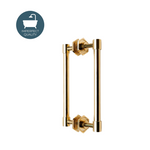 Waterworks Henry 8" Back-to-Back Shower Door Pull in Brass