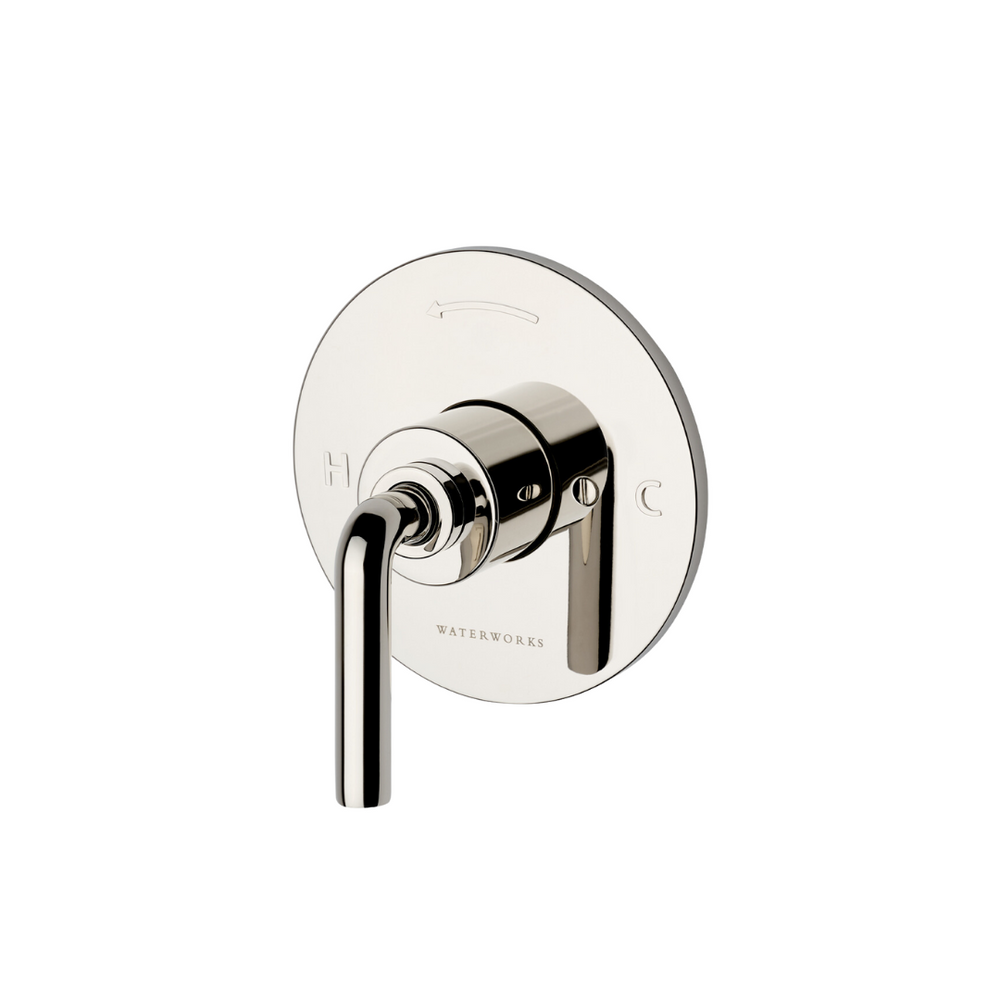 Waterworks Flyte Pressure Balance Control Valve Trim with Lever Handle in Burnished Brass PVD