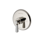 Waterworks Highgate Pressure Balance Control Valve Trim with White Porcelain Lever Handle in  Burnished Brass PVD