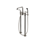 Waterworks Ludlow Freestanding Exposed Tub Filler with 1.75gpm Handshower and Metal Lever Handles in Chrome