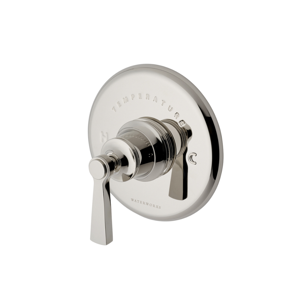 Waterworks WWS Transit Thermostatic Control Valve Trim with Metal Lever Handle in Chrome