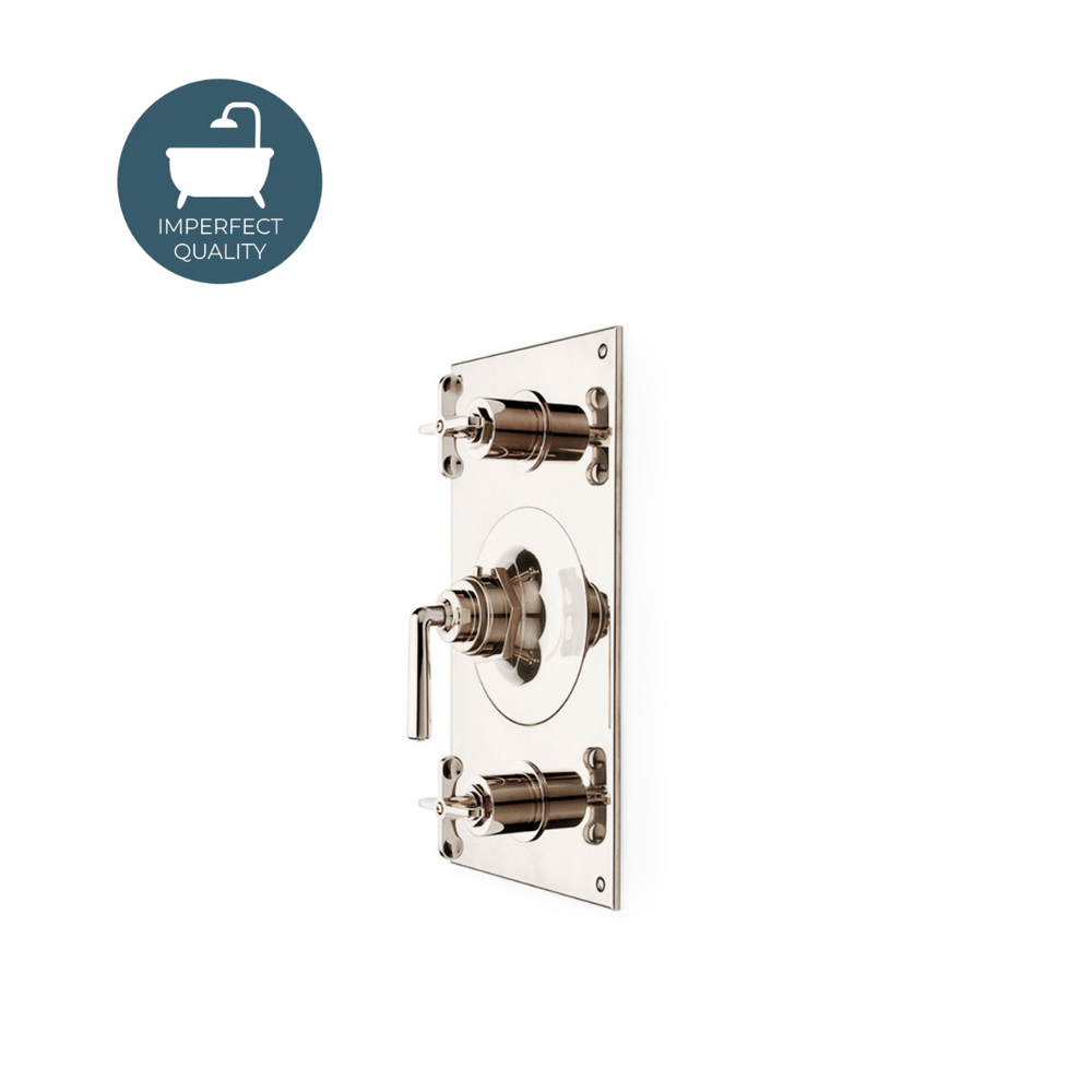 Waterworks Henry Metal Lever Handle Thermostatic with Shutoffs Trim in Nickel