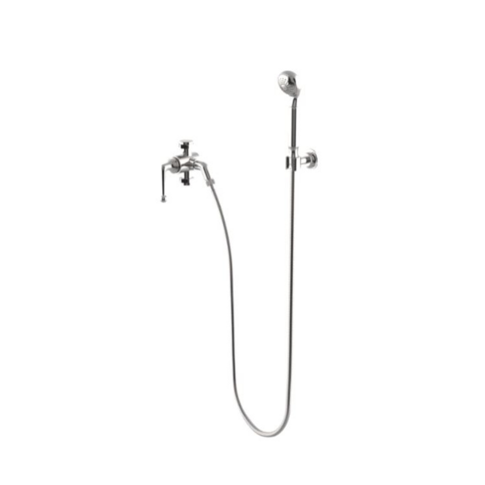 Waterworks Dash Handshower on Hook with Diverter for Exposed Thermostatic Shower System in Nickel