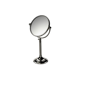 Waterworks Essentials Freestanding Adjustable Tall 7 1/4" dia. Magnifying Mirror in Matte Nickel