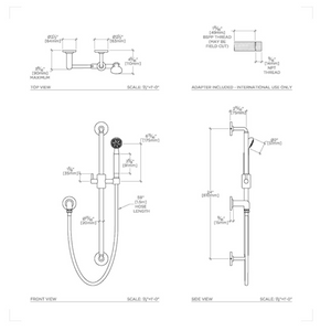 Waterworks Ludlow Volta Handshower on Bar in Burnished Brass