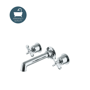 Waterworks Henry Wall Mounted Lavatory Faucet with Cross Handles in Chrome