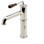 Waterworks Canteen High Profile Bar Faucet with Oak Lever Handle in Nickel