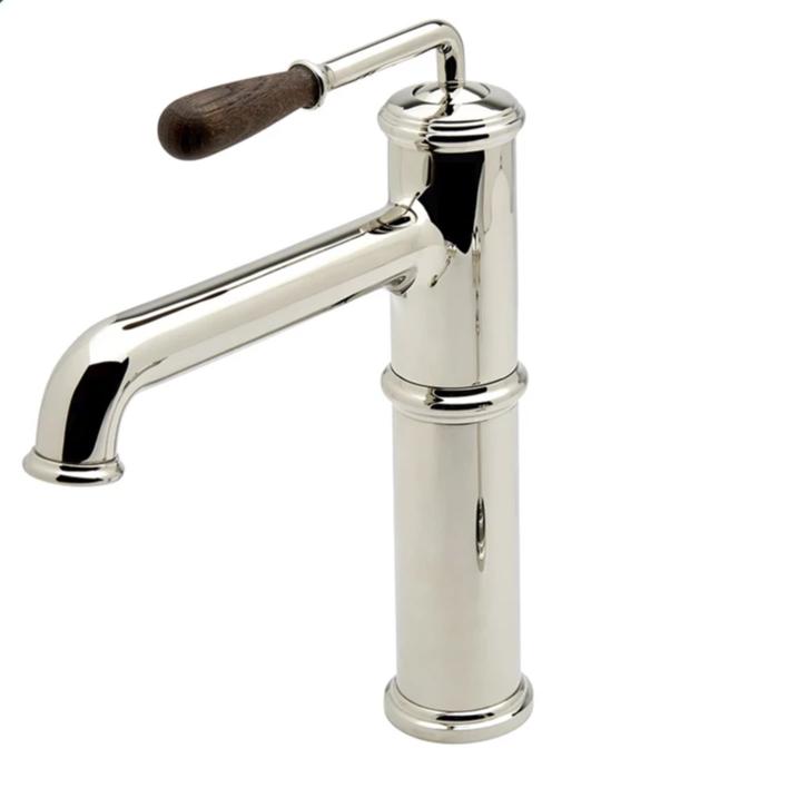 Waterworks Canteen High Profile Bar Faucet with Oak Lever Handle in Chrome