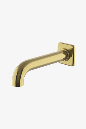 Waterworks Ludlow Wall Mounted Tub Spout in Burnished Brass