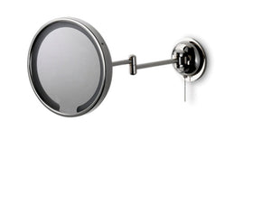 Waterworks Wall Mounted 9 3/16" dia. Magnifying and Illuminating LED Extension Mirror in Matte Nickel