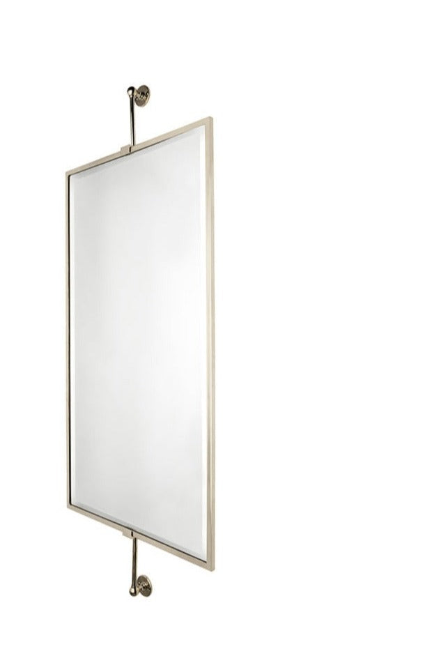 Waterworks Crystal Wall Mounted Rectangular Mirror on Bar 19 1/2" x 2 1/2" x 48" in Chrome