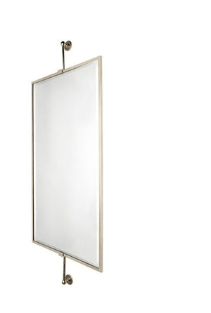 Waterworks Crystal Wall Mounted Rectangular Mirror on Bar 19 1/2" x 2 1/2" x 48" in Chrome