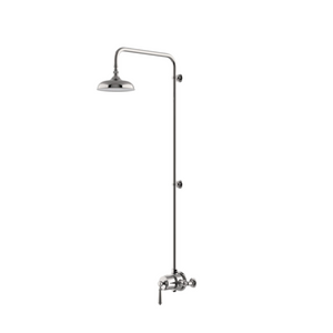 Waterworks Easton Classic Exposed Thermostatic System with 8" Shower Rose and Metal Lever Handle in Burnished Nickel