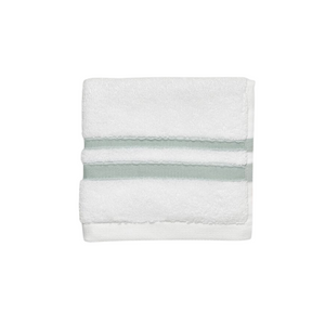 Waterworks Fita Wash Towel in White/Aqua