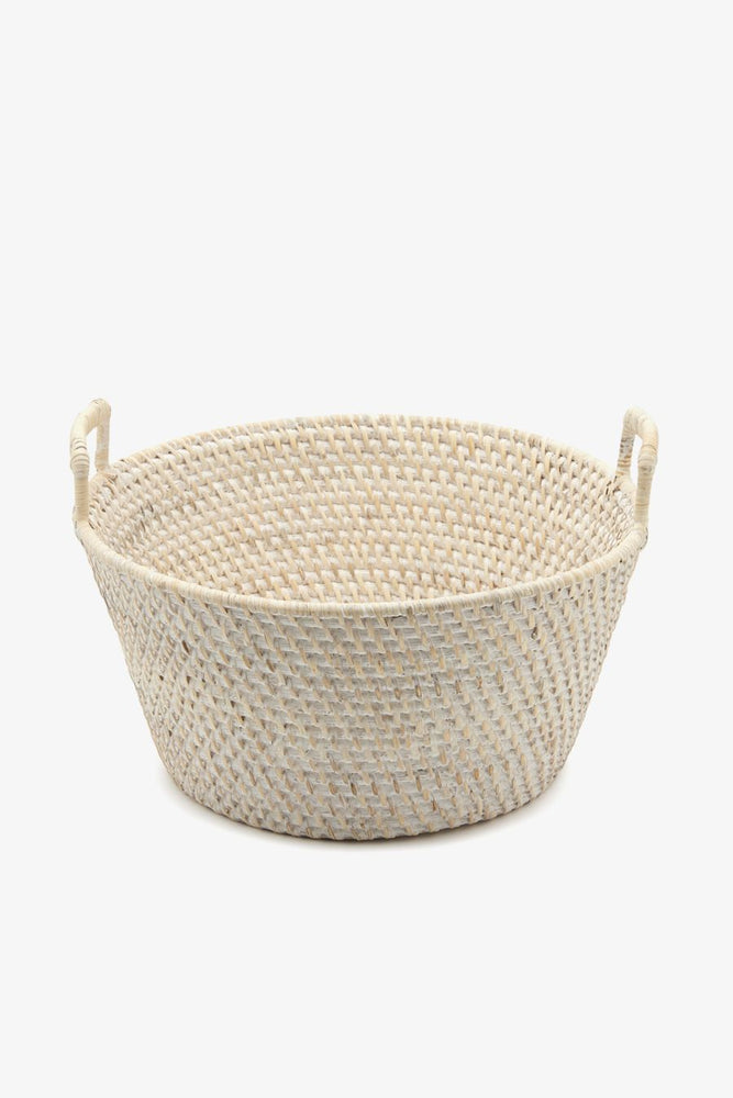 Waterworks Palm Medium Bounty Basket in White Wash