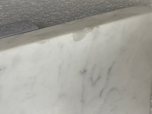 Waterworks Keystone Standard Single Fabricated Slab 30" x 21" x 1 1/4" with Straight Edge in Carrara Honed