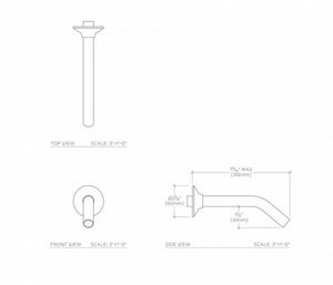 Waterworks Universal 2 3/4" Shower Head, Arm and Flange with Adjustable Spray in Brass