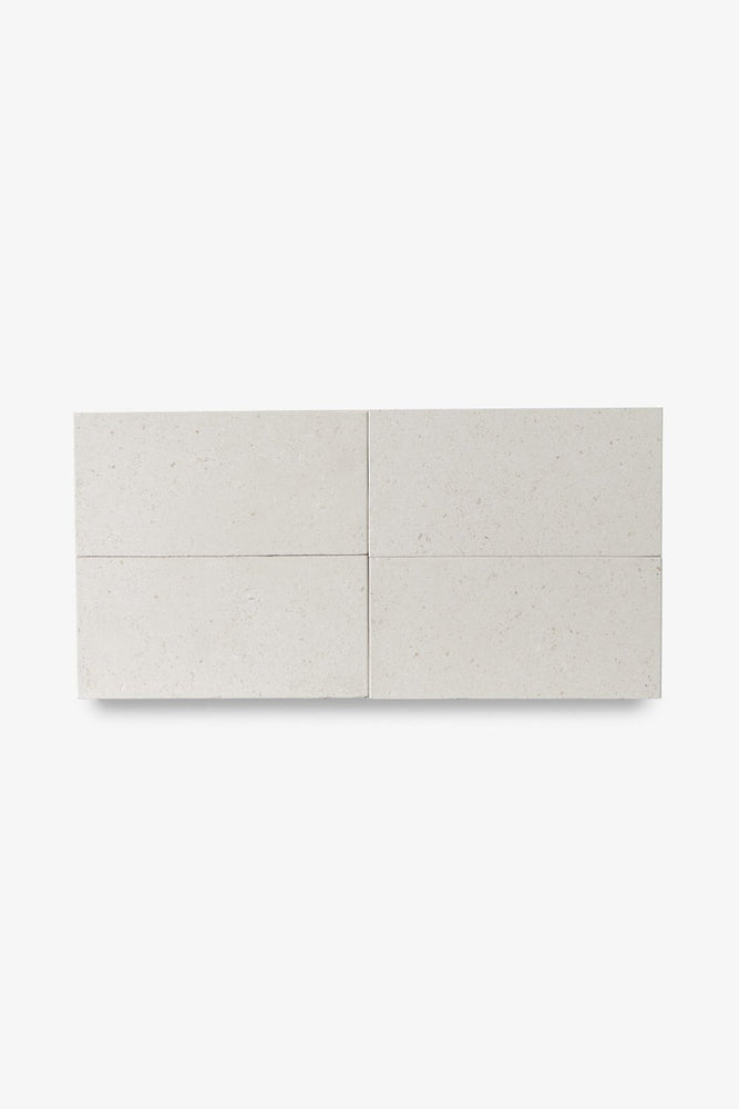 Waterworks Studio Stone Field Tile 6 x 12 x 3/8" in White Limestone Honed