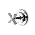 Waterworks Ludlow Three Way Diverter Valve Trim for Thermostatic with Roman Numerals and Metal Cross Handle in Nickel