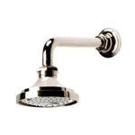 Waterworks Henry 5" Shower Head Arm and Flange in Brass