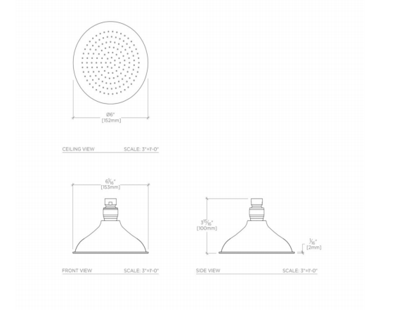 Waterworks Universal Round Flat 9 1/2" Shower Head in Nickel