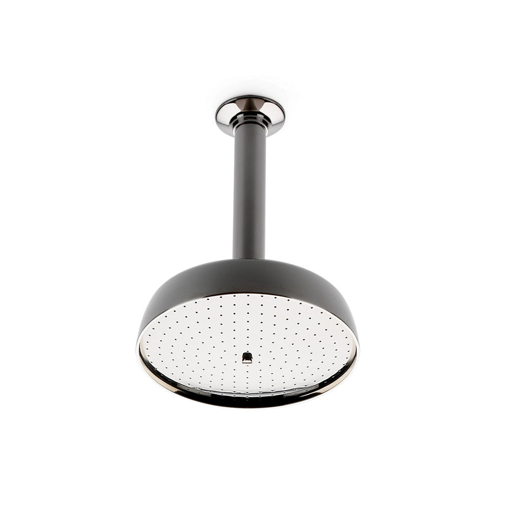 Waterworks .25 Ceiling Mounted 8" Shower Rose, Arm and Flange in Nickel
