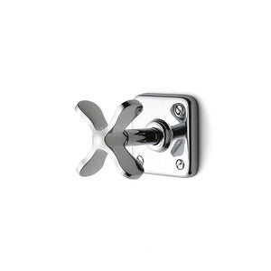 Waterworks Ludlow Volume Control Valve Trim with Metal Cross Handle in Matte Nickel