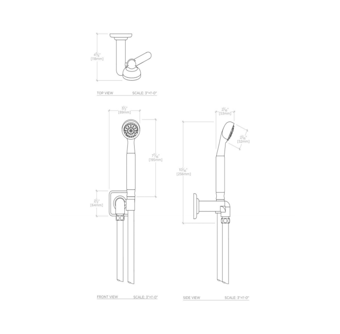 Waterworks Ludlow Handshower on Hook in Brass