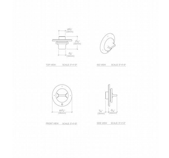 Waterworks Formwork Two Way Diverter Valve Trim for Thermostatic System with Metal Knob Handle in Matte Gold