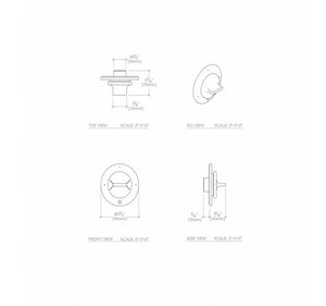 Waterworks Formwork Two Way Diverter Valve Trim for Thermostatic System with Metal Knob Handle in Matte Gold