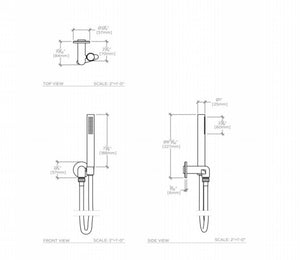 Waterworks Decibel Handshower on Hook with Metal Handle in Chrome