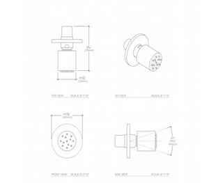 Waterworks Universal 1 3/8" Cylindrical Body Spray in Burnished Brass