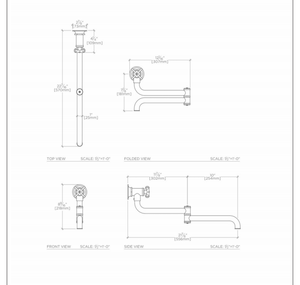 Waterworks Henry Wall Mounted Articulated Pot Filler, Metal Cross Handle in Nickel