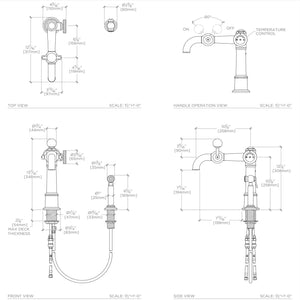 Waterworks On Tap One Hole High Profile Kitchen Faucet with Metal Wheel,  Ball Handle and Spray in Matte Nickel