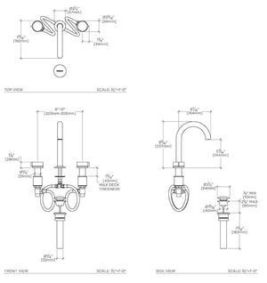 Waterworks Bond Solo Series Gooseneck Lavatory Faucet with Knob Handles in Chrome