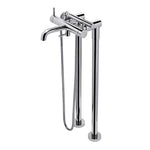 Waterworks Flyte Floor Mounted Exposed Tub Filler with 1.75gpm Handshower and Metal Lever Handles in Nickel