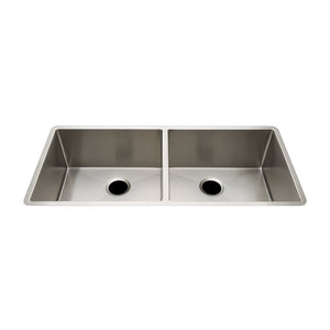 Waterworks Kerr 35 3/4" x 18 1/2" x 10 5/8" Twin Stainless Steel Kitchen Sink with Rear Drains