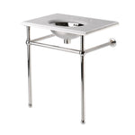 Universal Metal Round Two Leg Single Washstand 28" x 19 15/16" x 31 1/2" in Matte Nickel