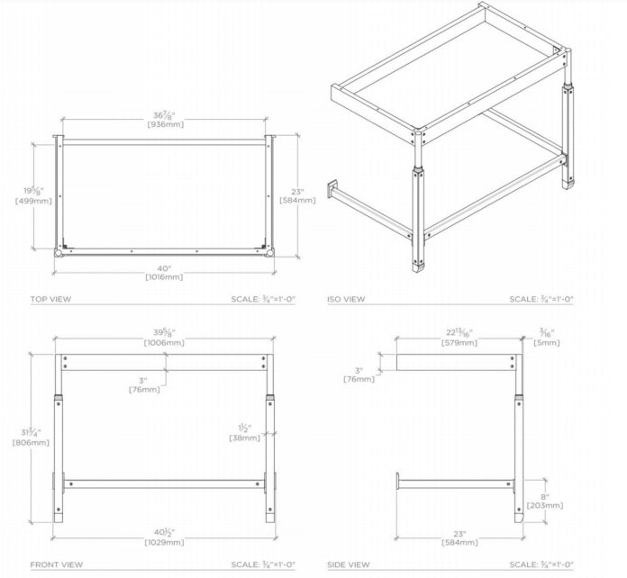 WaterworksR.W. Atlas Metal Two Leg Single Washstand 40" x 23" x 31 3/4"