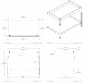 WaterworksR.W. Atlas Metal Two Leg Single Washstand 40" x 23" x 31 3/4"