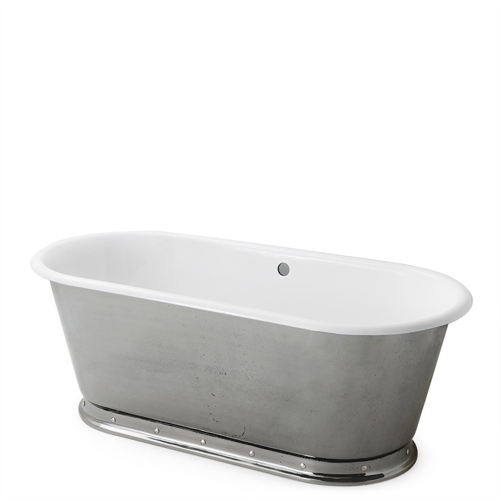 Waterworks Voltaire 67" x 30" x 24" Freestanding Oval Cast Iron Bathtub without Slip Resistance in Burnished