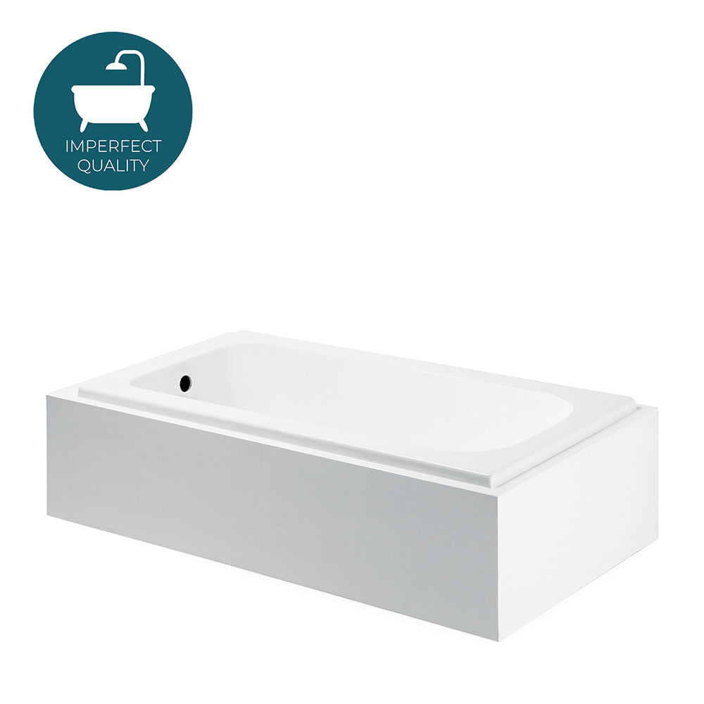 Waterworks Minna Primed Bathtub with End Drain in White